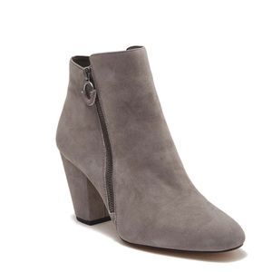 Block Heeled Suede Booties
